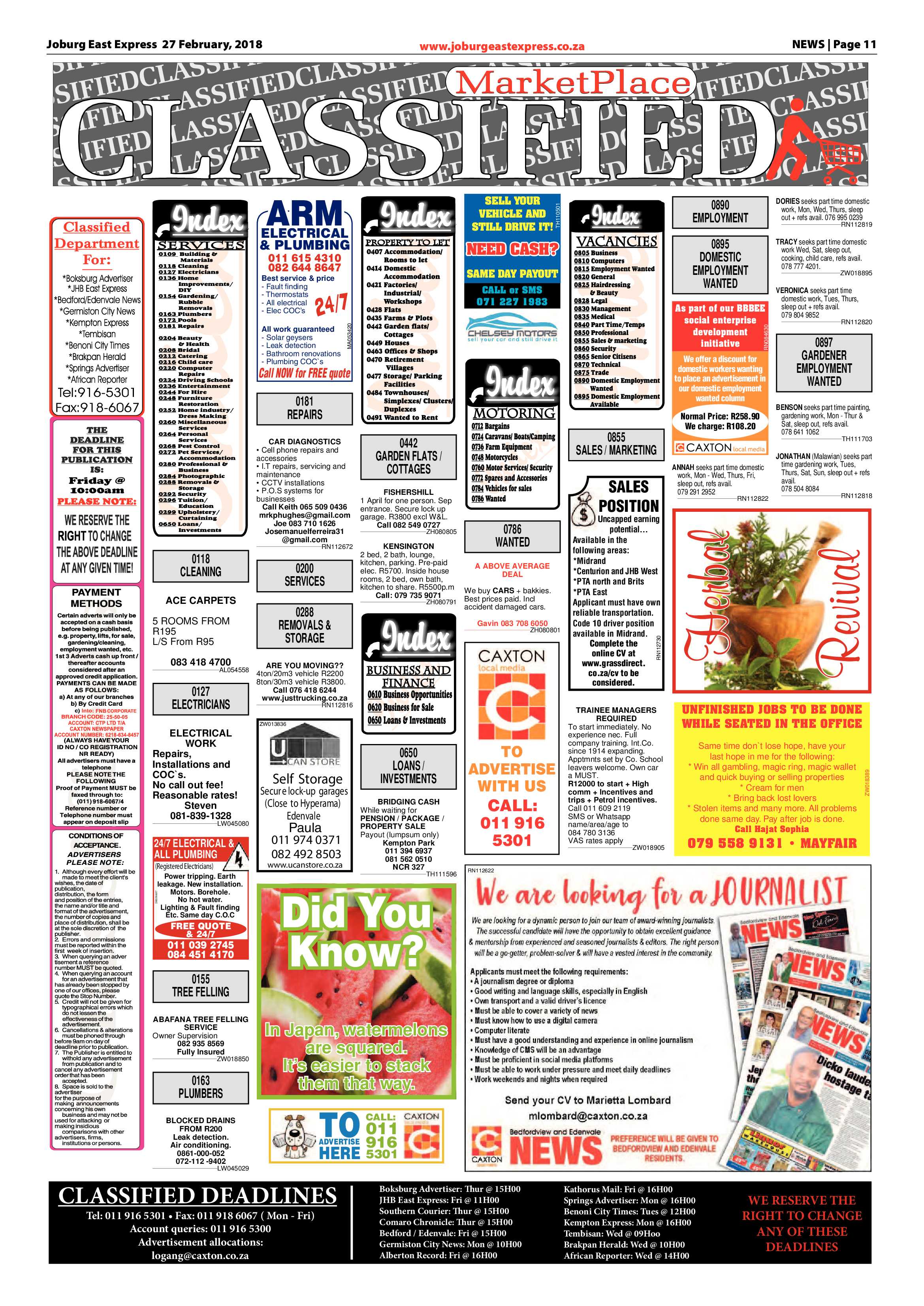 Joburg East Express 27 February 2018 page 11