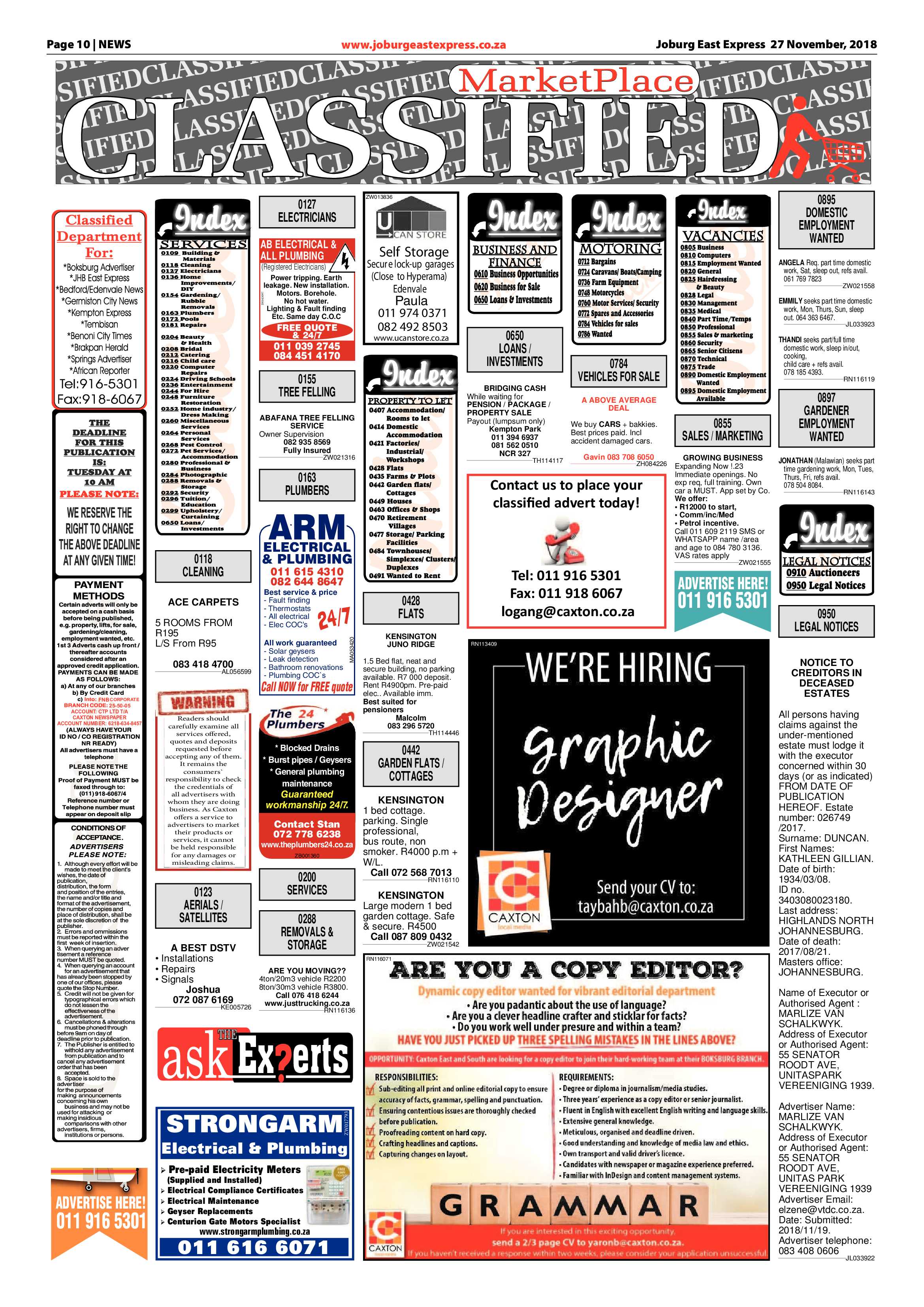 Joburg East Express 27 November 2018 page 10