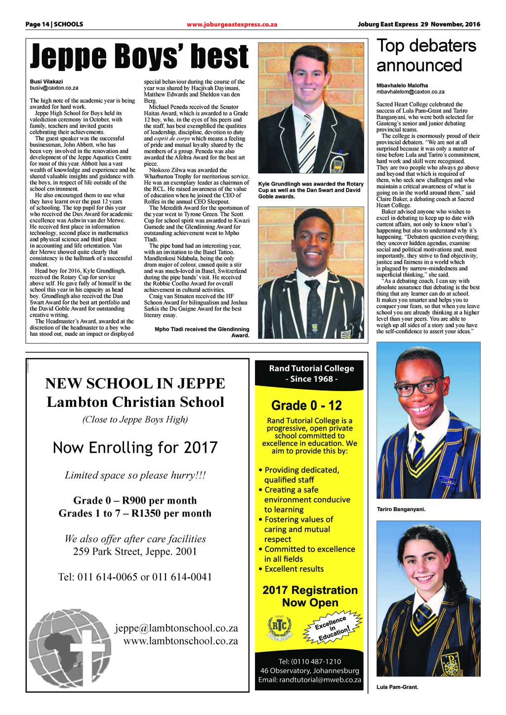 Joburg East Express 29 November 2016 page 14