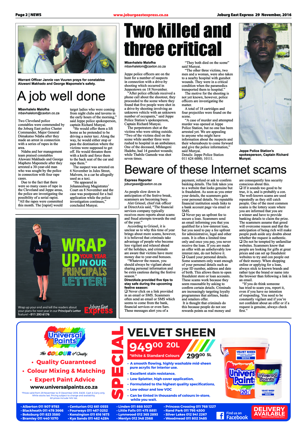 Joburg East Express 29 November 2016 page 2