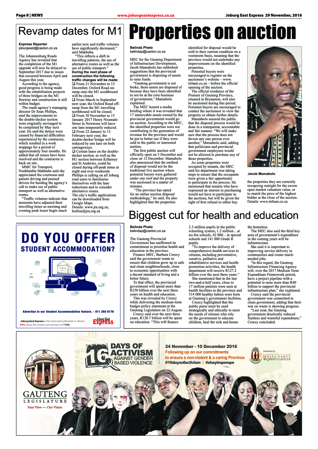Joburg East Express 29 November 2016 page 8