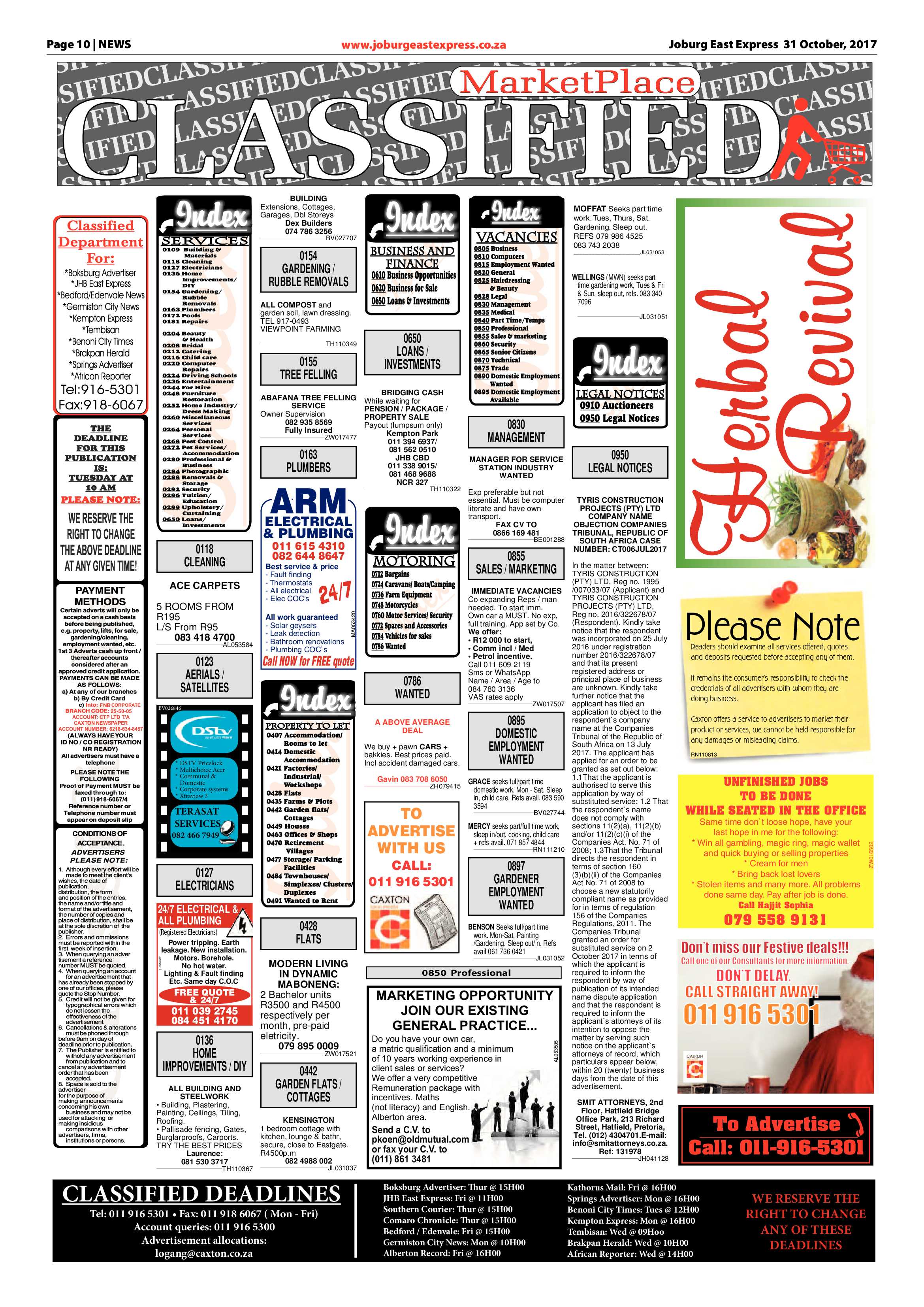 Joburg East Express 31 October 2017 page 10