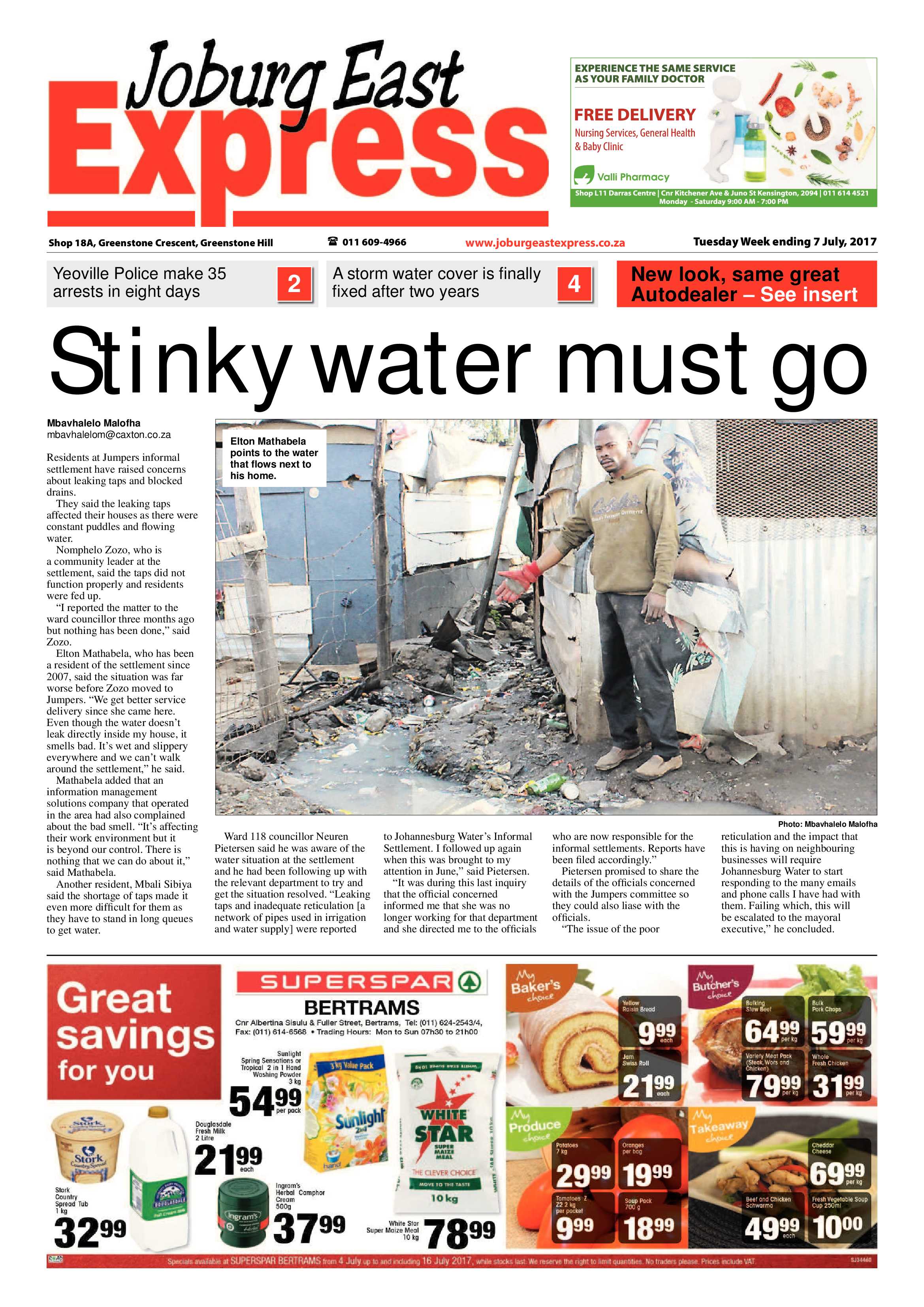 Joburg East Express 7 July 2017 page 1